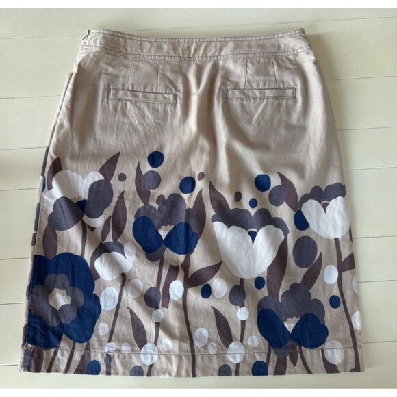 Boden Pencil Skirt Women's Size 8L Floral Print Cotton Knee Length - Picture 2 of 11
